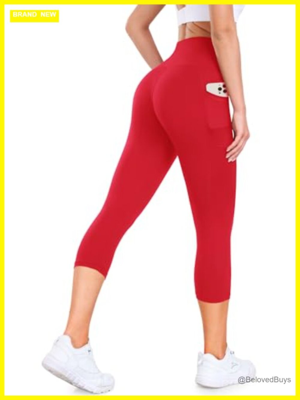 Women's Capri Leggings High Waisted Tummy Control Pockets Yoga Pants